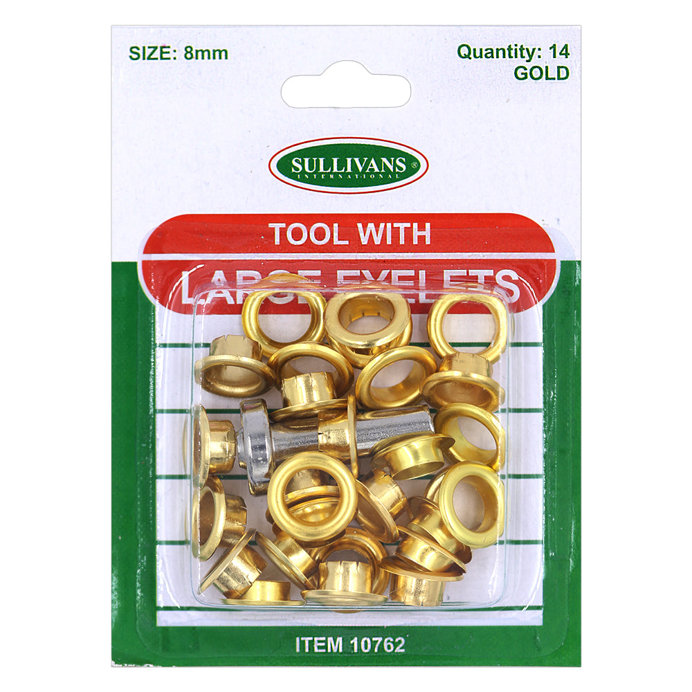 Sullivans 8mm Eyelets Plus Tool - Gold