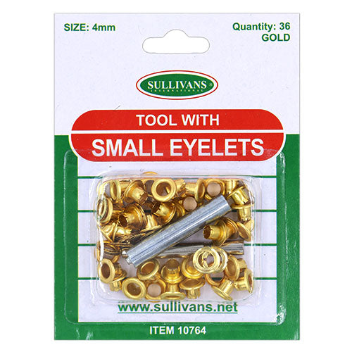 Sullivans 4mm Eyelets Plus Tool - Gold