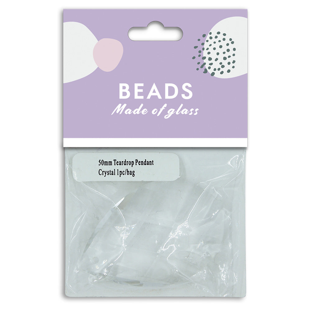 Teardrop Pendant 50mm Crystal 1pc