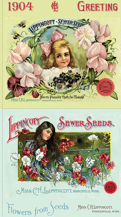 Sewing Seeds 111- Panel - Pillow Sham