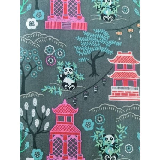 Panda - Pink - Grey background