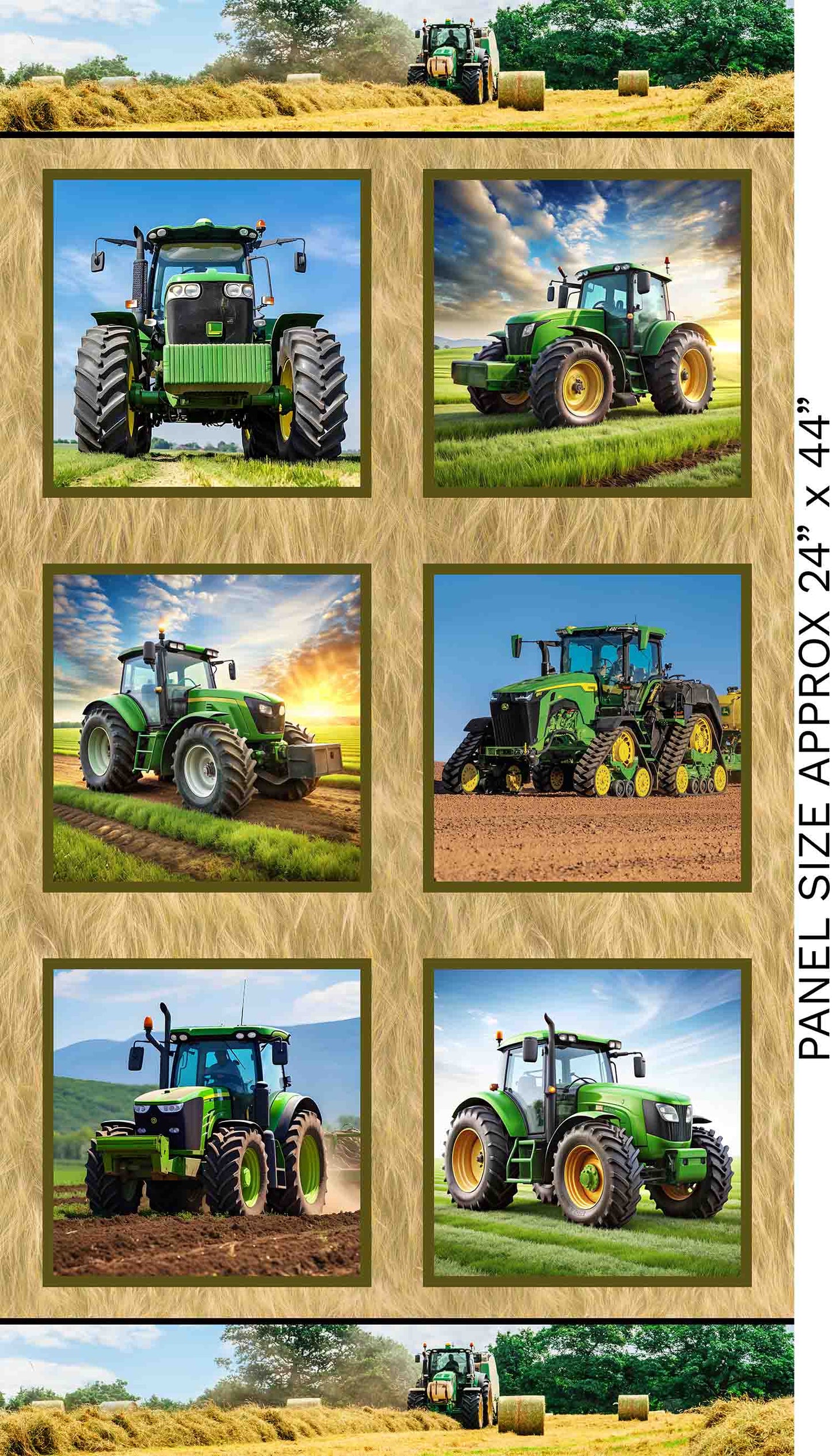 Farmers Paradise - Block Panel - Green - Tractors