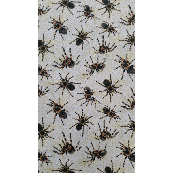 You Bug Me - Spiders cream background with a gold web.