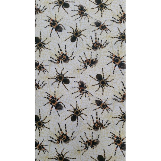 You  Bug Me - Spiders cream background with a gold web.