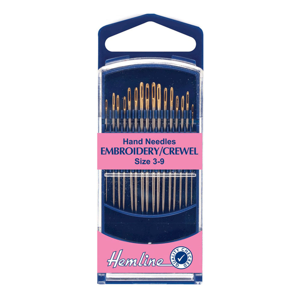 Gold-Eye Embroidery/Crewel Hand Needles, 16 Pack, Size 3-9