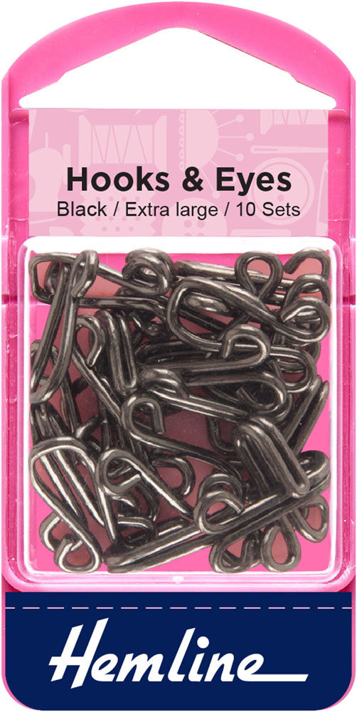 Hook and Eye Hook and Eye Set, Black - extra large