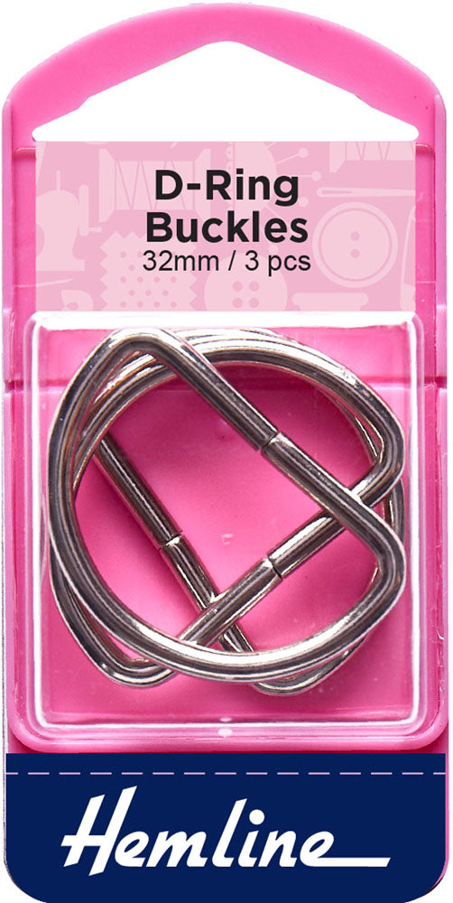 D-Ring Buckles, Nickel 32mm