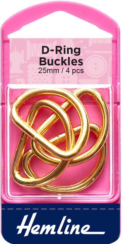 D-Ring Buckles, Gold 25mm