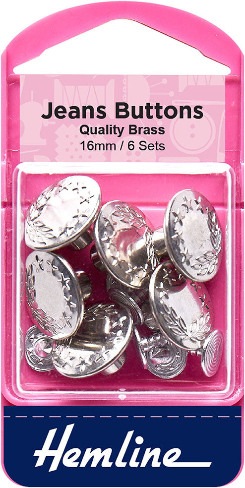 Jeans Button Leaf, Nickel 16mm