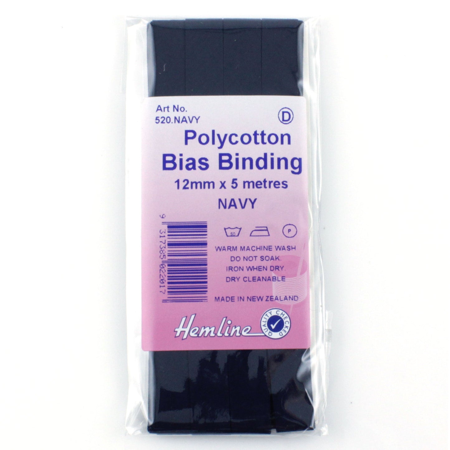 Polycotton Bias Binding Tape, Navy - 12mm x 5m