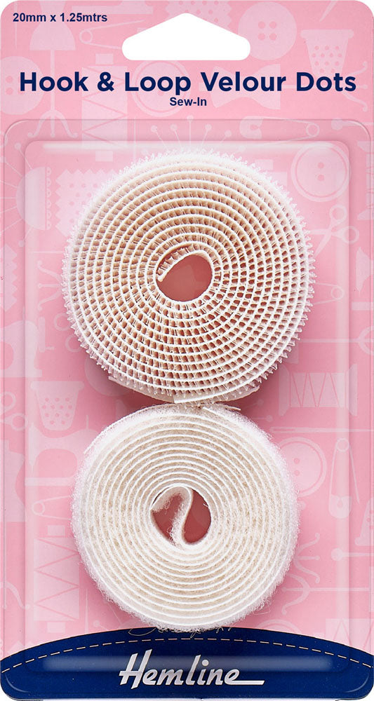 Sew-In Hook and Loop Tape, White