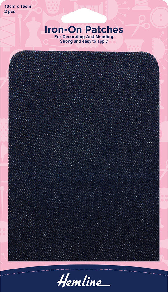 Iron-On Patches Polycotton Twill, Dark Denim