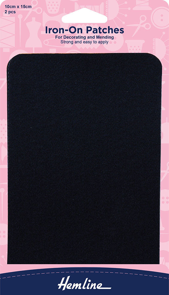 Iron-On Patches Polycotton Twill, Navy