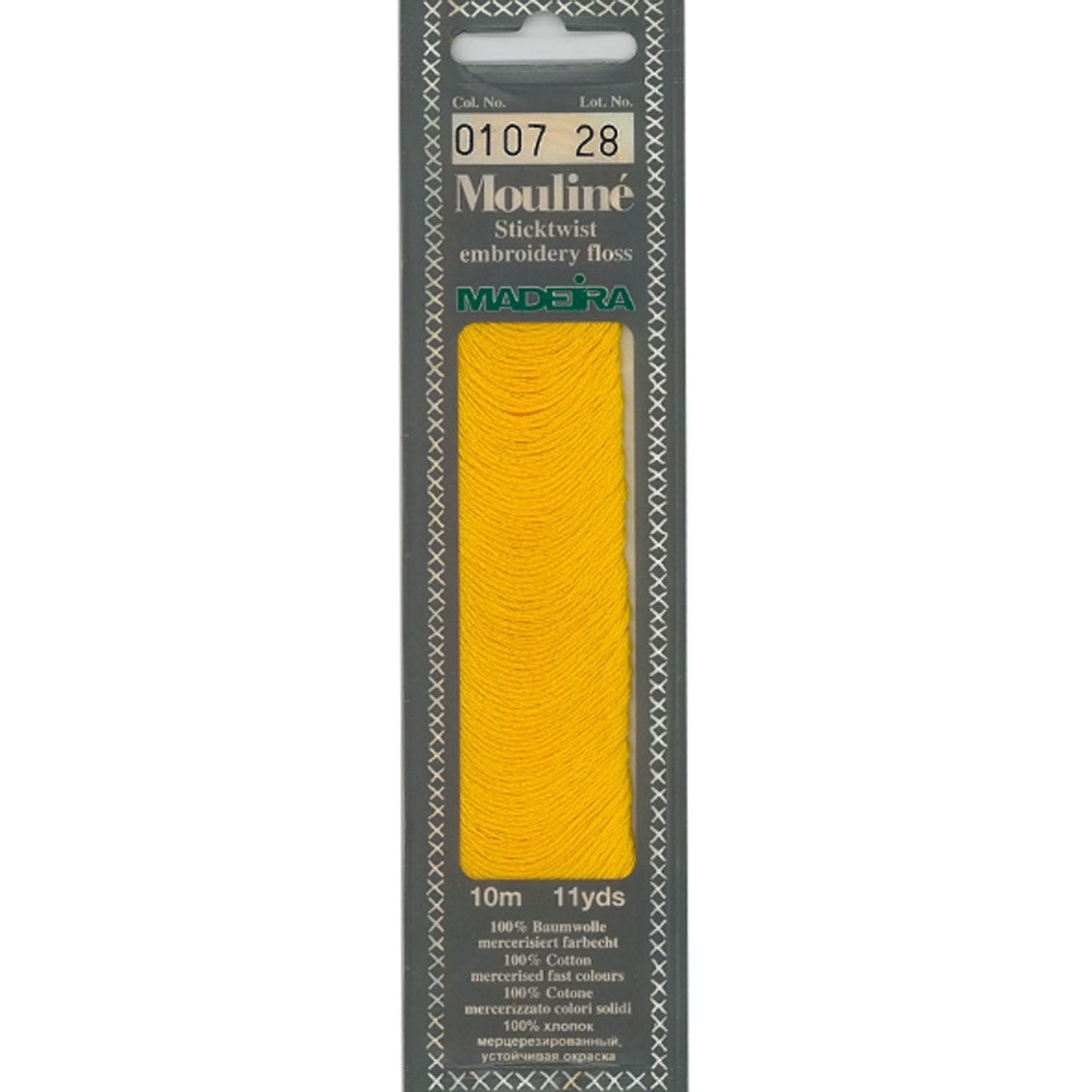 Mouline 6 Stranded Cotton Embroidery Floss, 0107 Golden Yellow