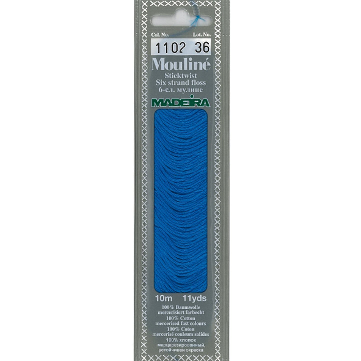 Mouline 6 Stranded Cotton Embroidery Floss, 1102 True Blue