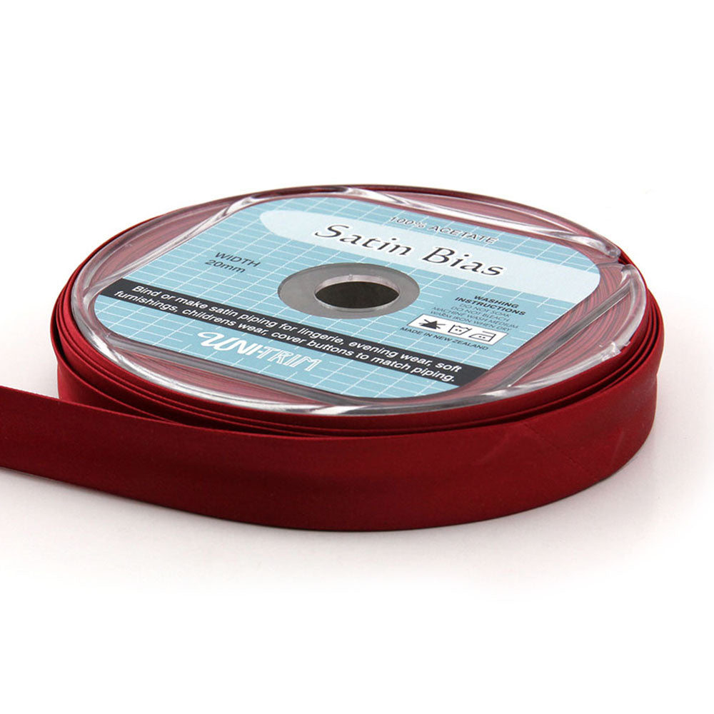 Satin Bias, 20mm X 25M, Red