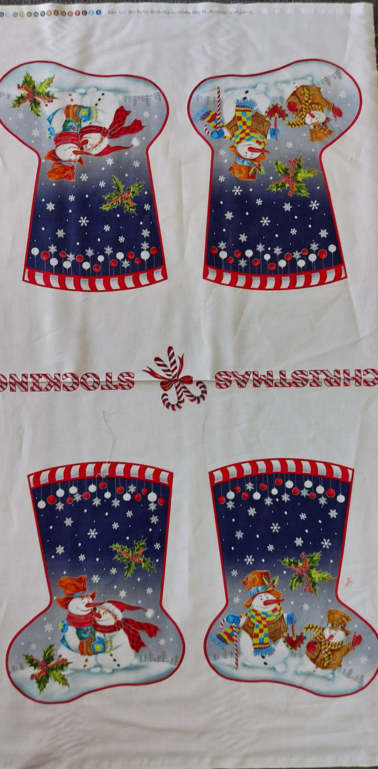 Snow Family Stocking - Panel