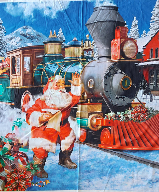 "OL' St. Nick - All Aboard" - Panel - 95cm x 112cm