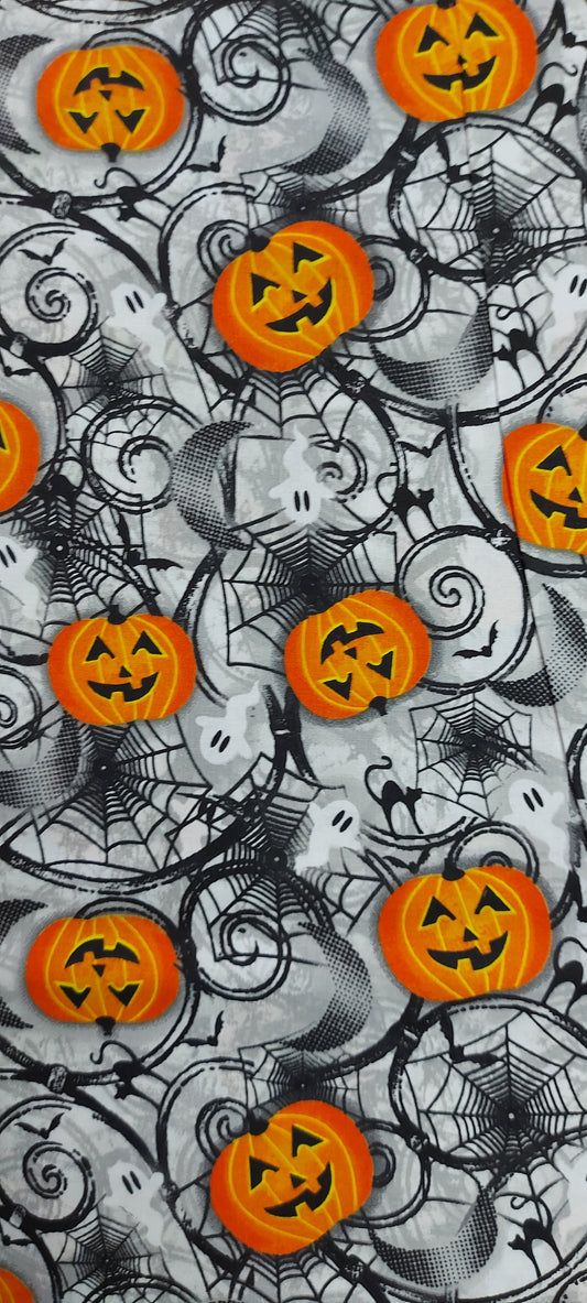 HALLOWEEN WEB - PUMPKINS - ORANGE