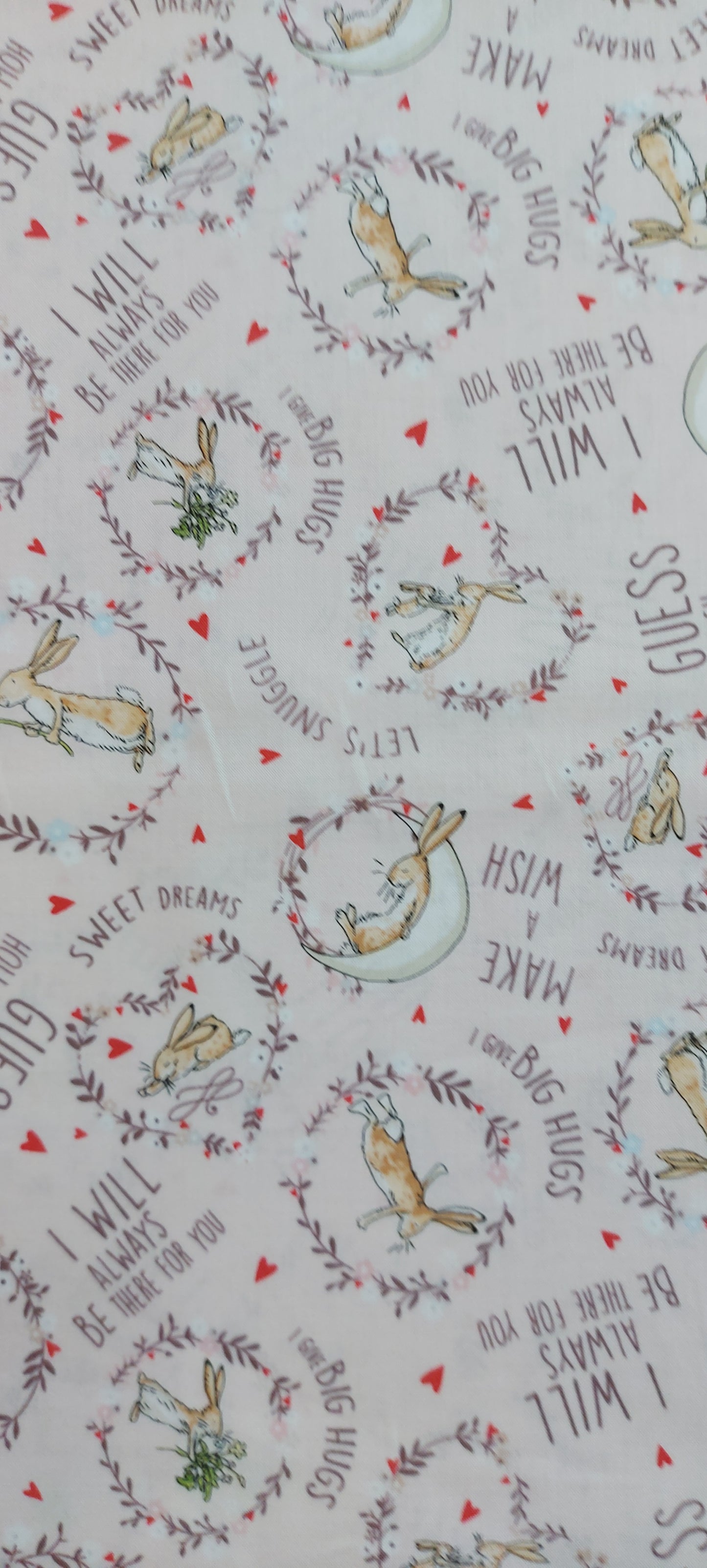 Guess How Much I Love You - Words & Bunny - Light Pink