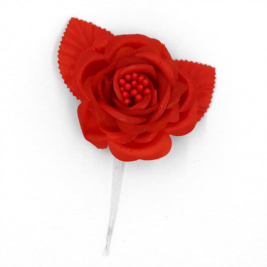 Flower With Bead Extra Large Red