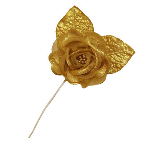 Flower With Bead Extra Large Gold