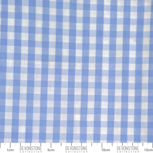 GINGHAM - 100% COTTON  - 145CM WIDE - Light Blue