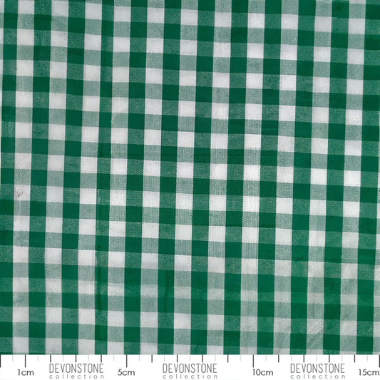 GINGHAM - 100% COTTON  - 145CM WIDE - Bottle Green