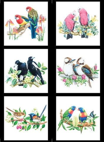 NATALIE JANE PARKER - DOUBLE - TRI-PANEL - AUSTRALIAN BIRDS