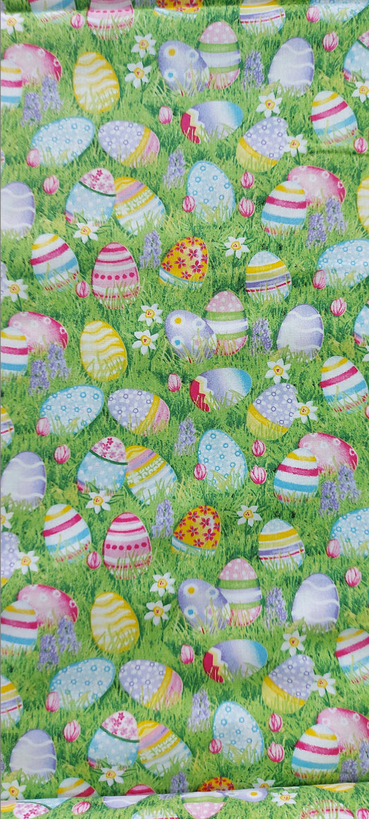 Hoppy Hunting Eggs On Grass Green