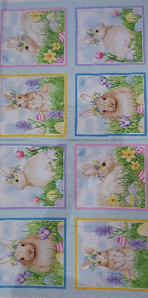 Hoppy Hunting Panel Pastel Blue 62cm