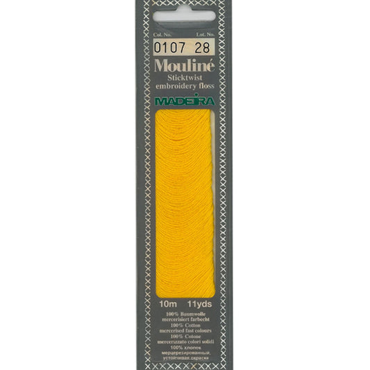 Mouline 6 Stranded Cotton Embroidery Floss, 0107 Golden Yellow