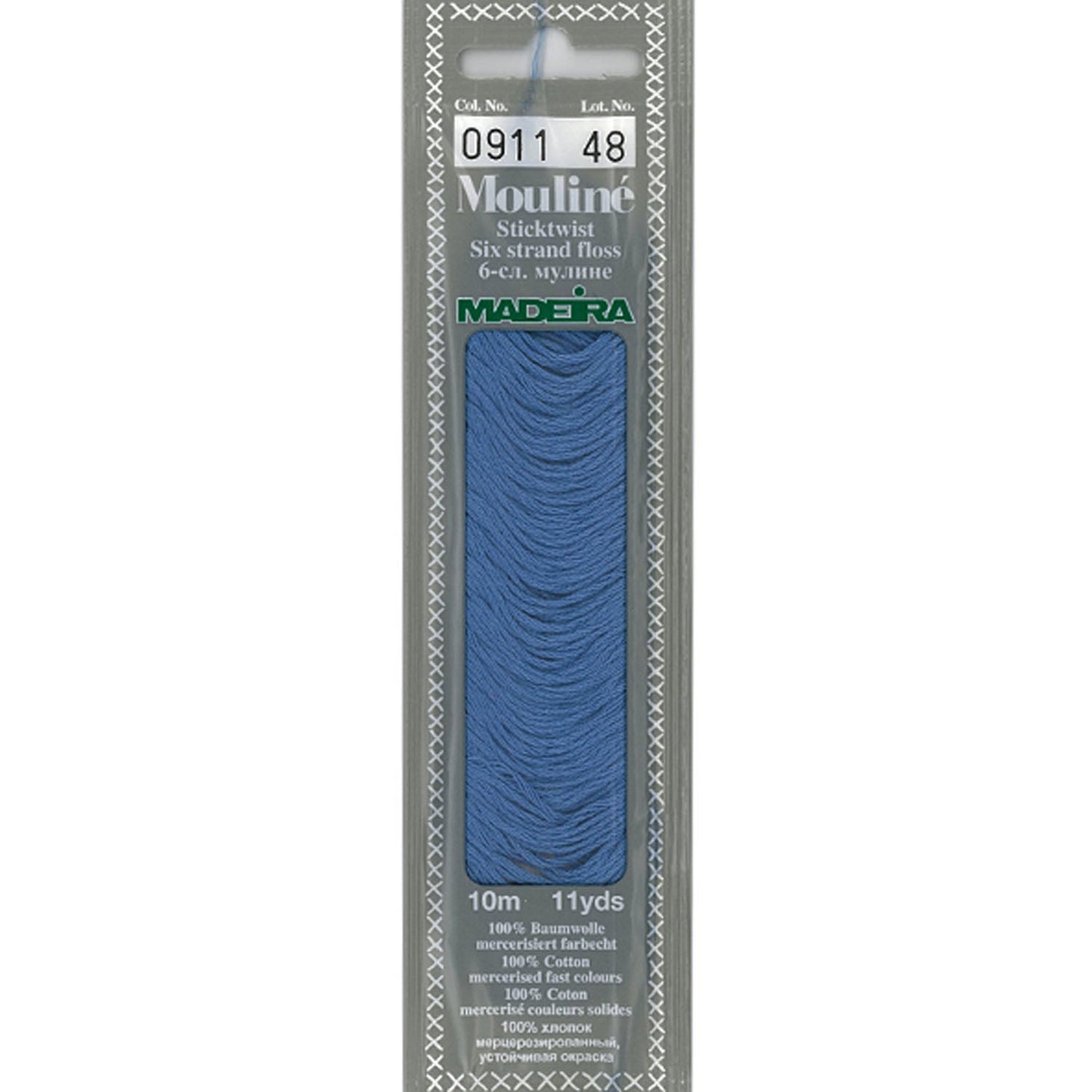 Mouline 6 Stranded Cotton Embroidery Floss, 0911 Blue