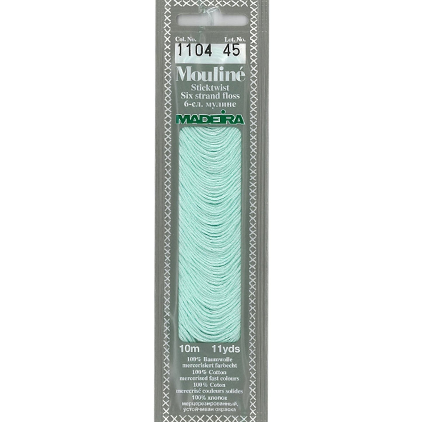 Mouline 6 Stranded Cotton Embroidery Floss, 1104 Light Aqua