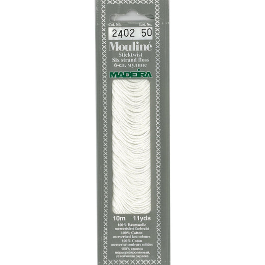 Mouline 6 Stranded Cotton Embroidery Floss, 2402 Off White