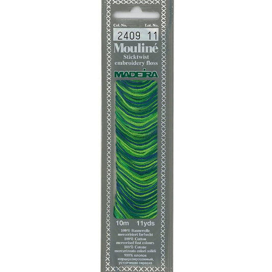 Mouline 6 Stranded Cotton Embroidery Floss, 2409 Variegated